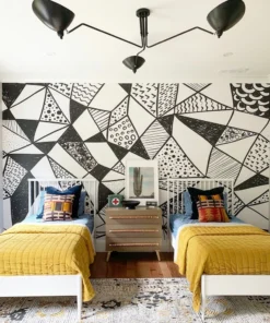 Alternative view of Geometric Shapes Mural