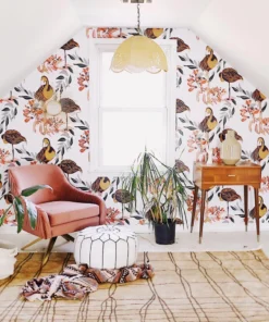 Alternative view of Pink Lady Flamingo Wallpaper